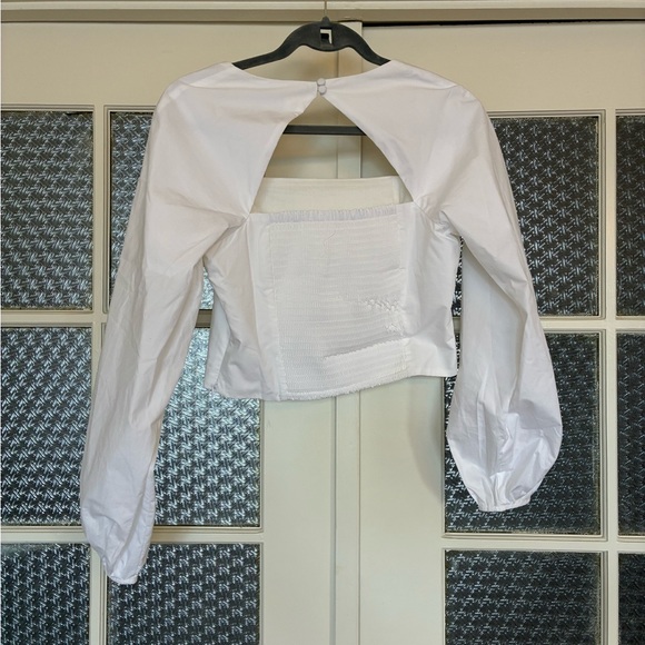 Banana Republic White Poplin Cropped Shirt NWT - Picture 4 of 6
